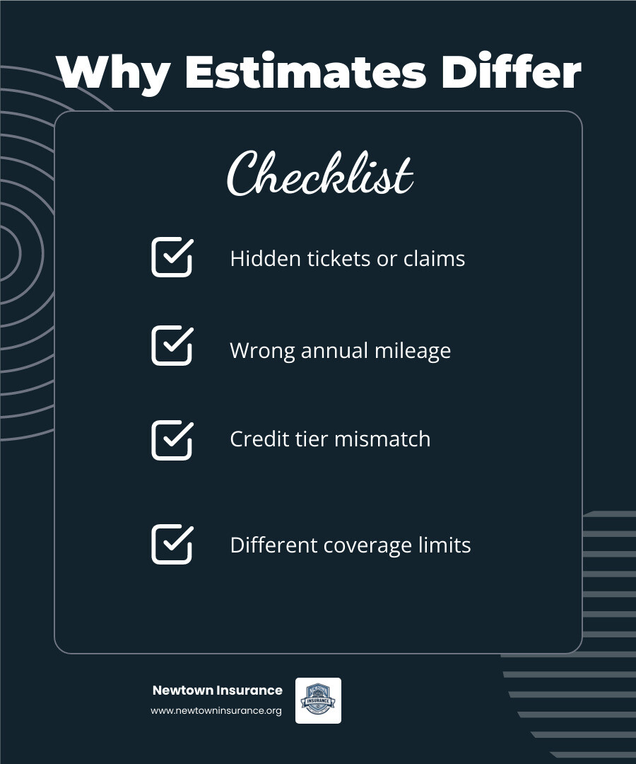Quote variation: age, credit, and comparison shopping change rates dramatically infographic Quote variation: age, credit, and comparison shopping change rates dramatically infographic