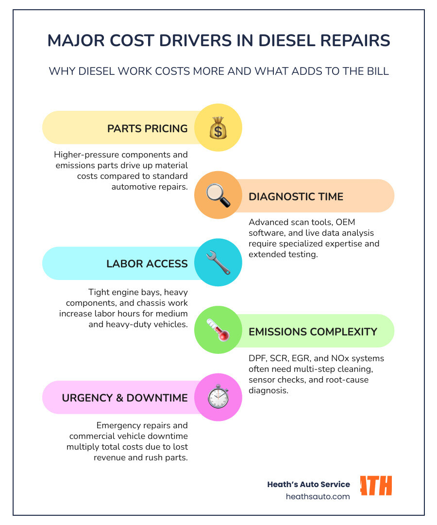 diesel repair cost factors infographic infographic diesel repair cost factors infographic infographic