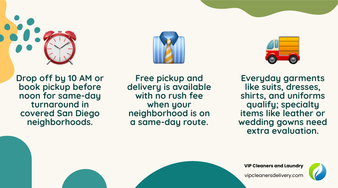 Infographic showing 5 signs same-day dry cleaning in San Diego is right for you infographic