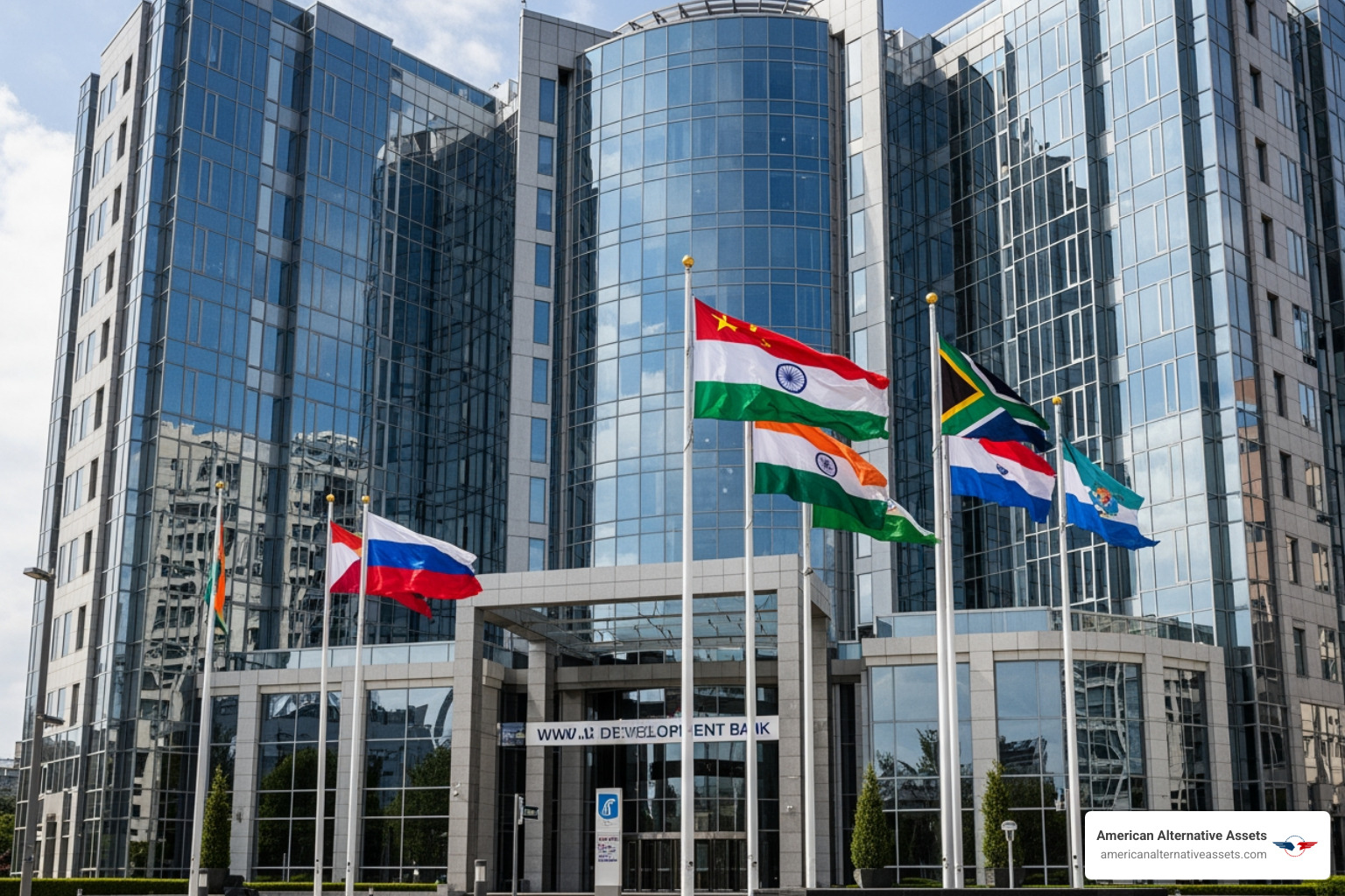 modern development bank building representing BRICS finance