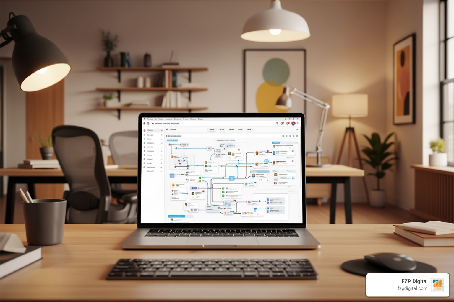 A detailed map of an AI-powered email workflow showing automated triggers and personalized paths A detailed map of an AI-powered email workflow showing automated triggers and personalized paths