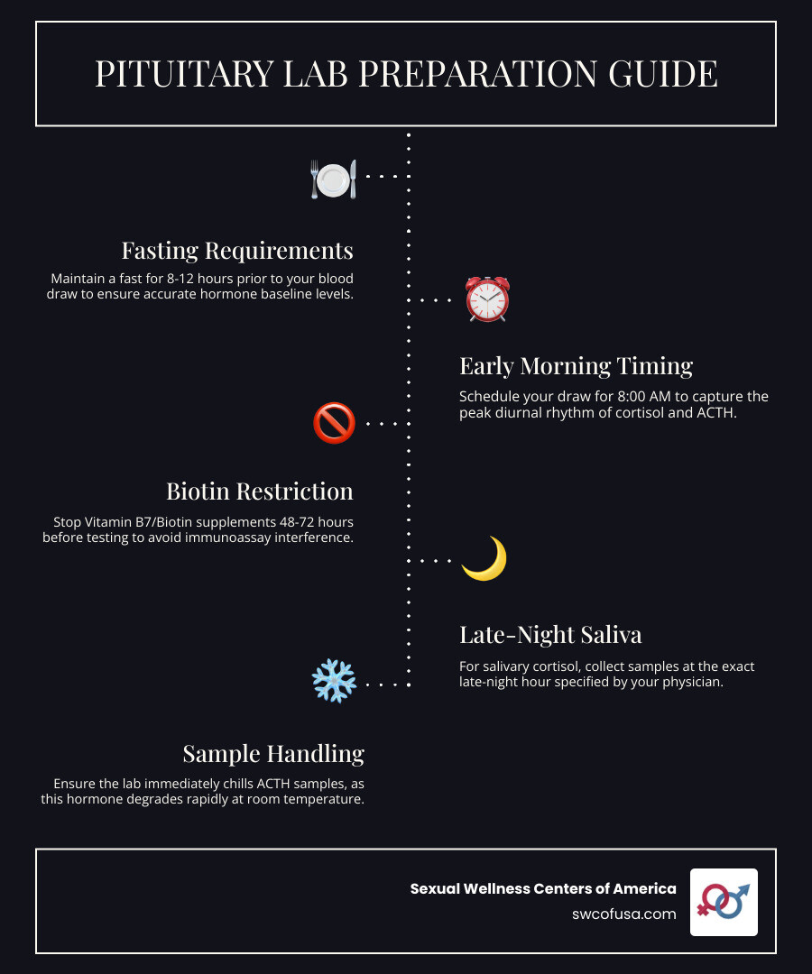 pituitary testing prep infographic fasting timing biotin checklist infographic pituitary testing prep infographic fasting timing biotin checklist infographic