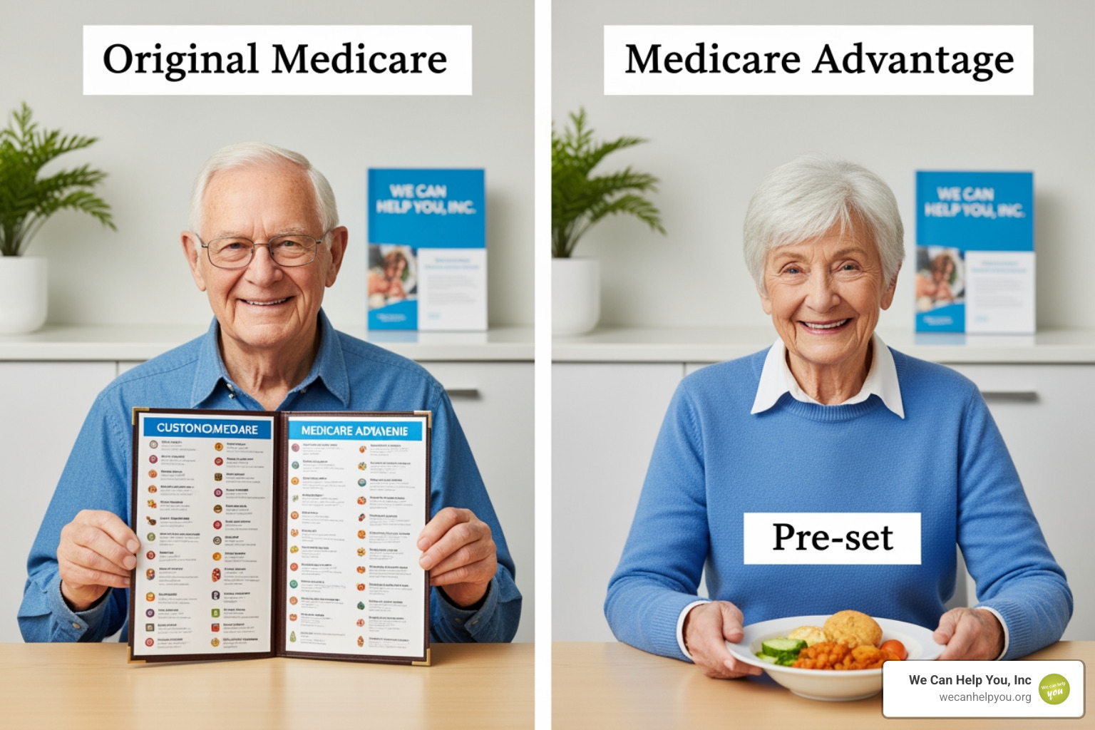 Side-by-side comparison of Original Medicare and Medicare Advantage paths