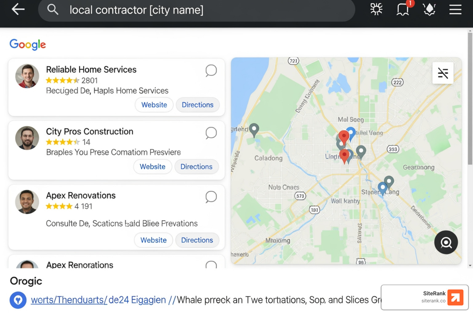 local contractor search results with map pack local contractor search results with map pack