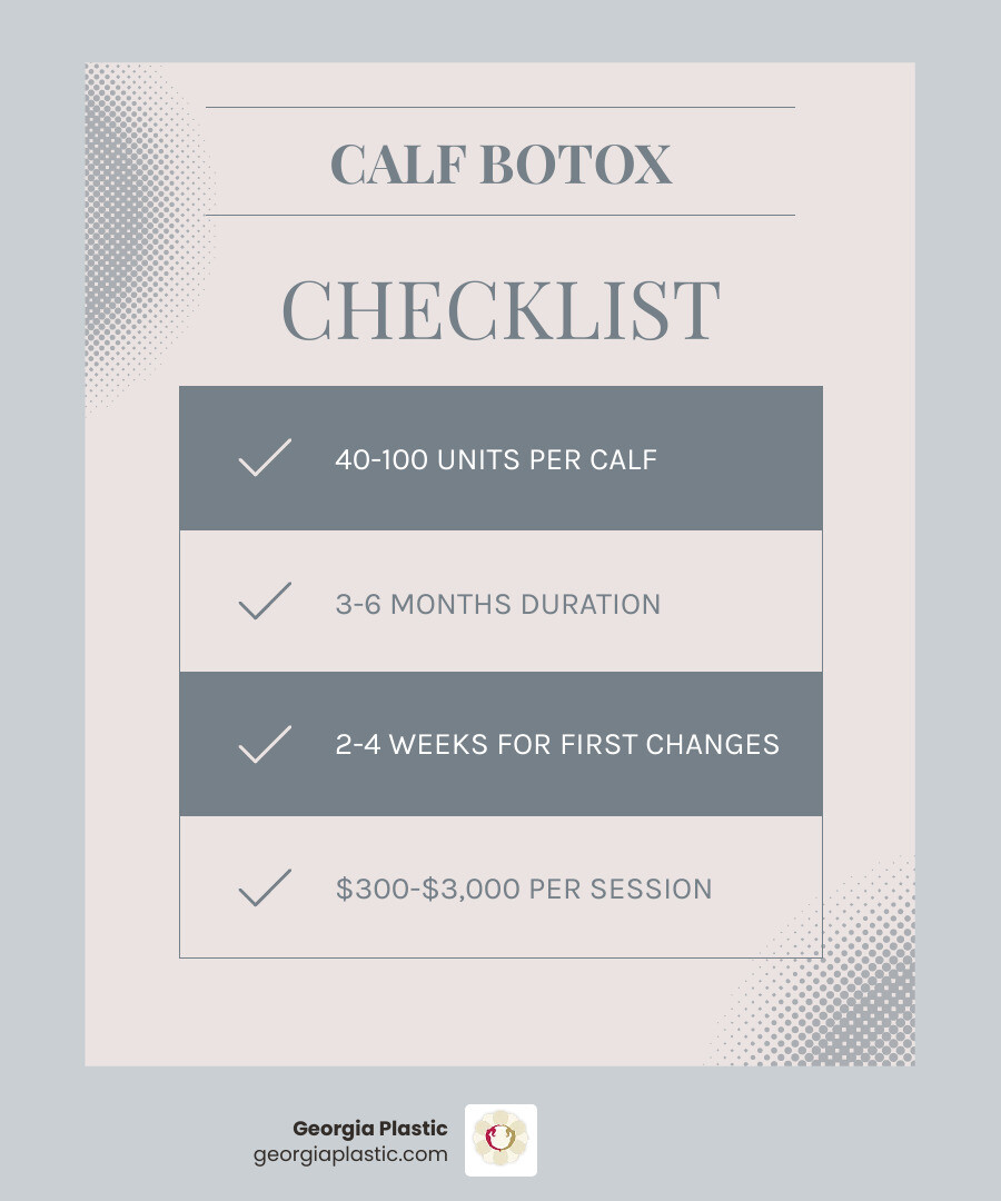 infographic of calf botox units costs and timeline infographic infographic of calf botox units costs and timeline infographic