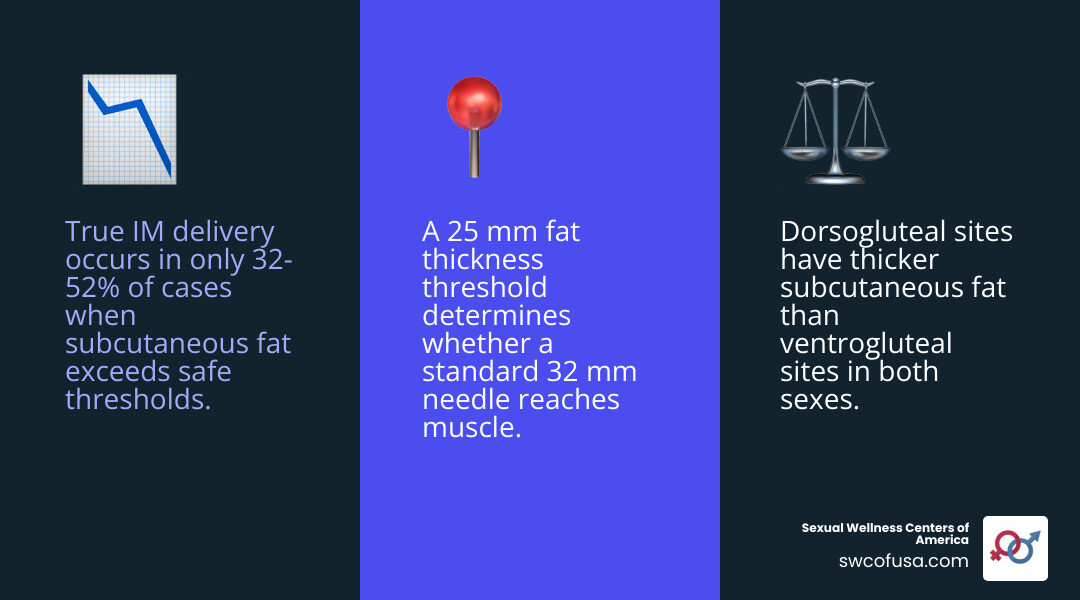 Infographic: Ventrogluteal site has thinner fat and lower pain than dorsogluteal infographic Infographic: Ventrogluteal site has thinner fat and lower pain than dorsogluteal infographic
