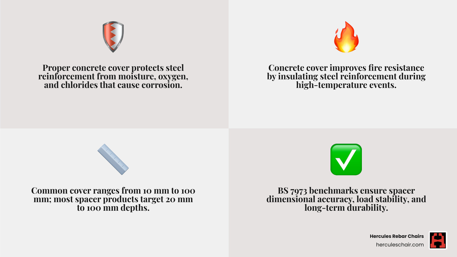infographic comparing cover depth, corrosion risk, and spacer accuracy infographic infographic comparing cover depth, corrosion risk, and spacer accuracy infographic