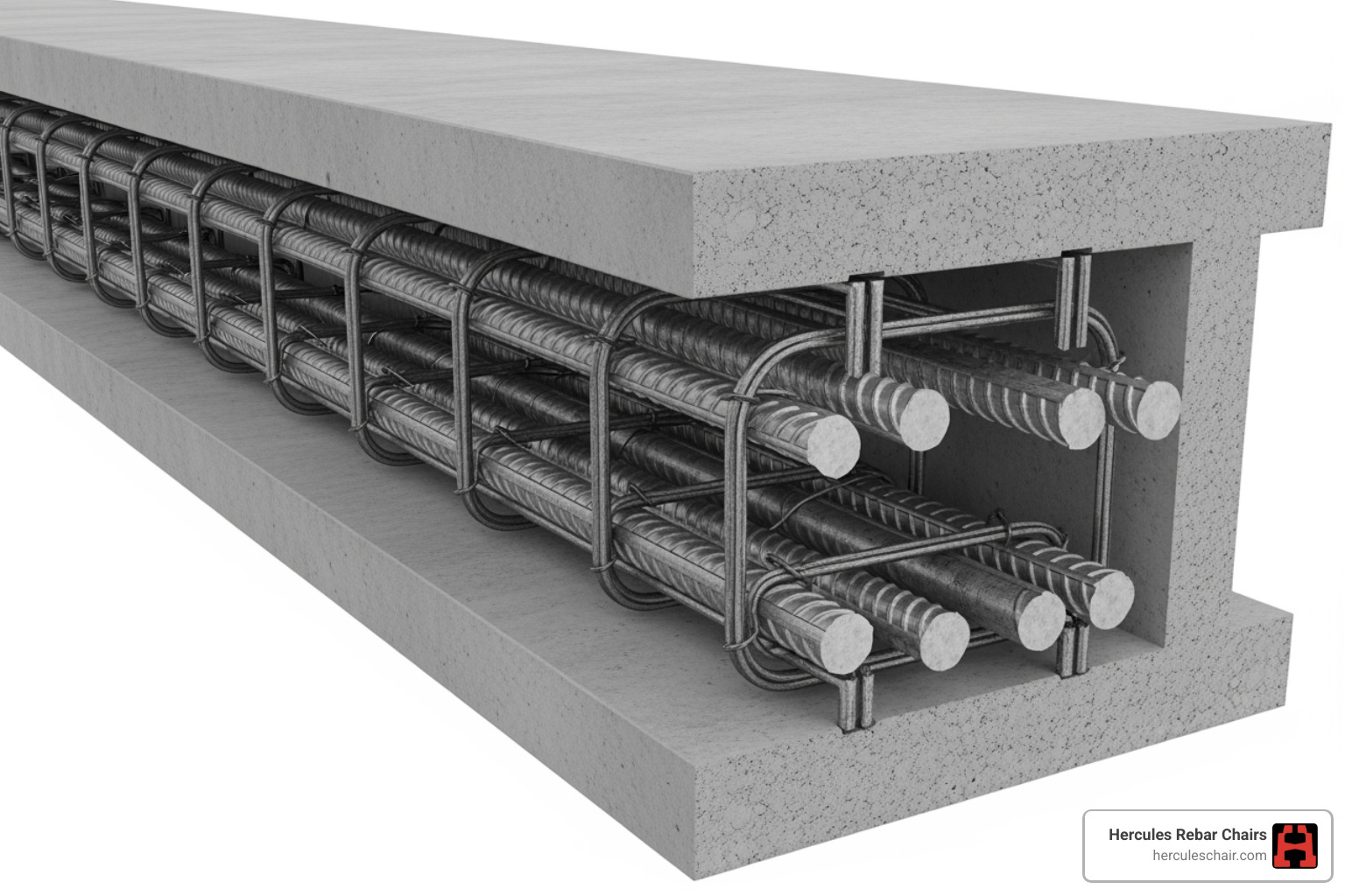 beam cross section showing cover to ties and stirrups