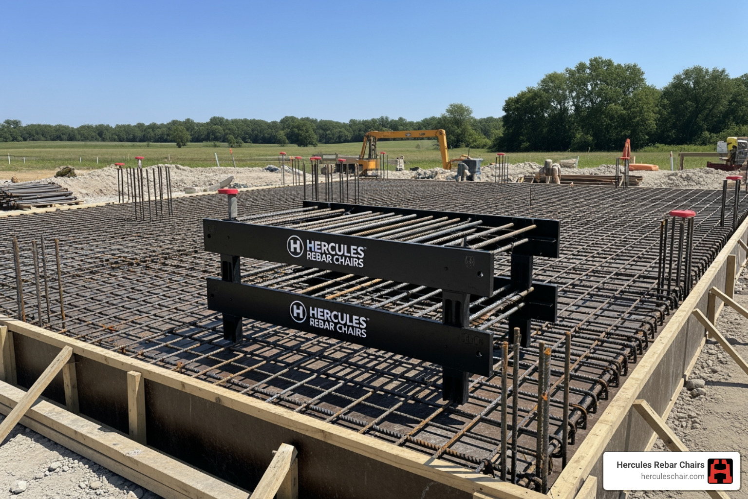 properly spaced double stack chairs in slab-on-grade project