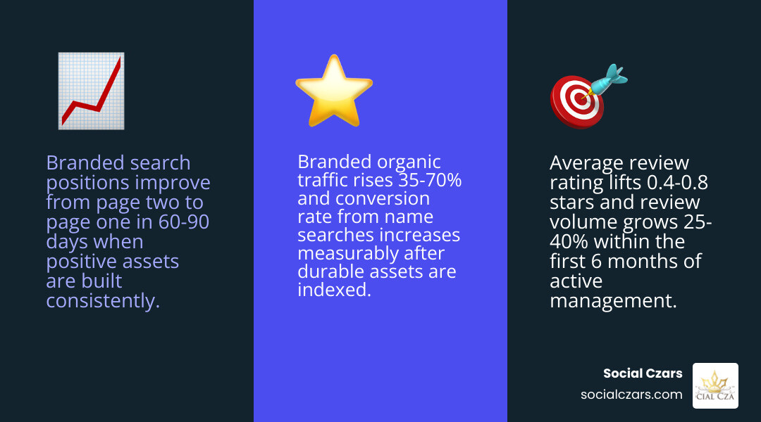 ORM KPI dashboard for rankings traffic sentiment and conversions infographic