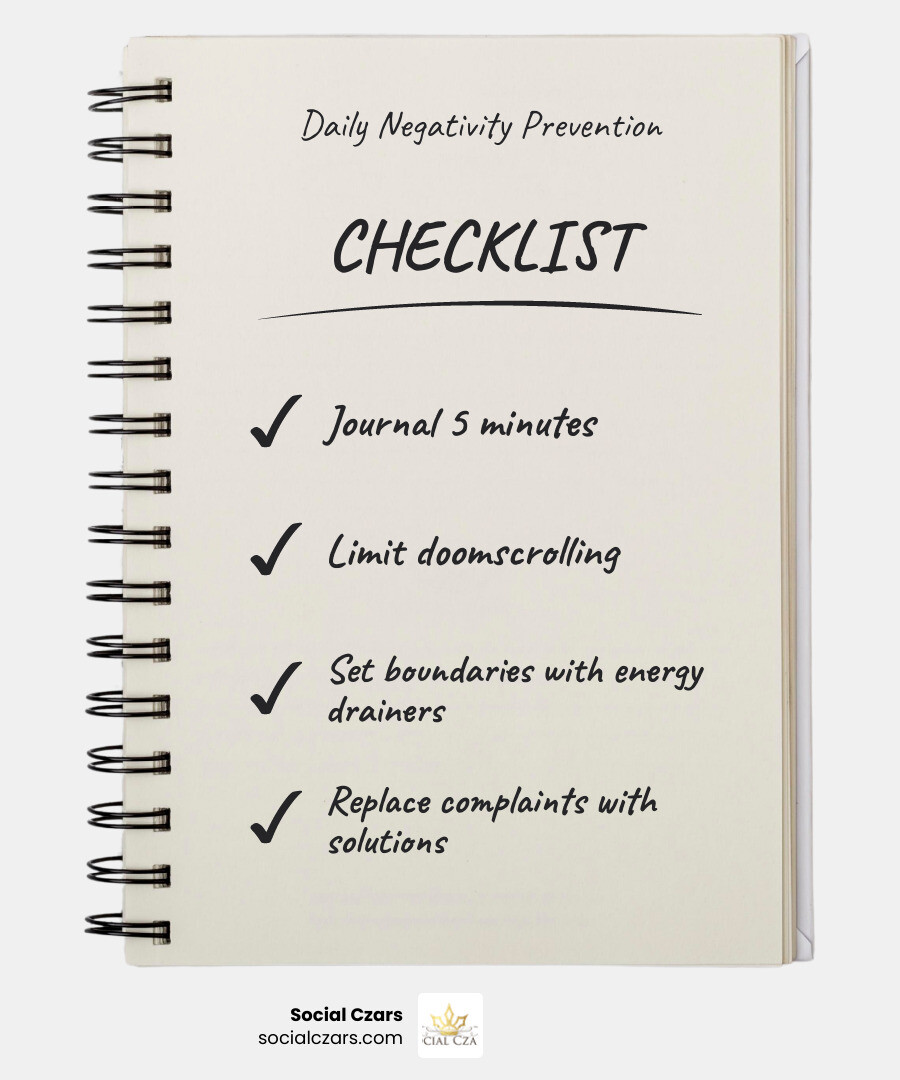 Infographic showing daily, weekly, monthly negativity prevention habits infographic Infographic showing daily, weekly, monthly negativity prevention habits infographic