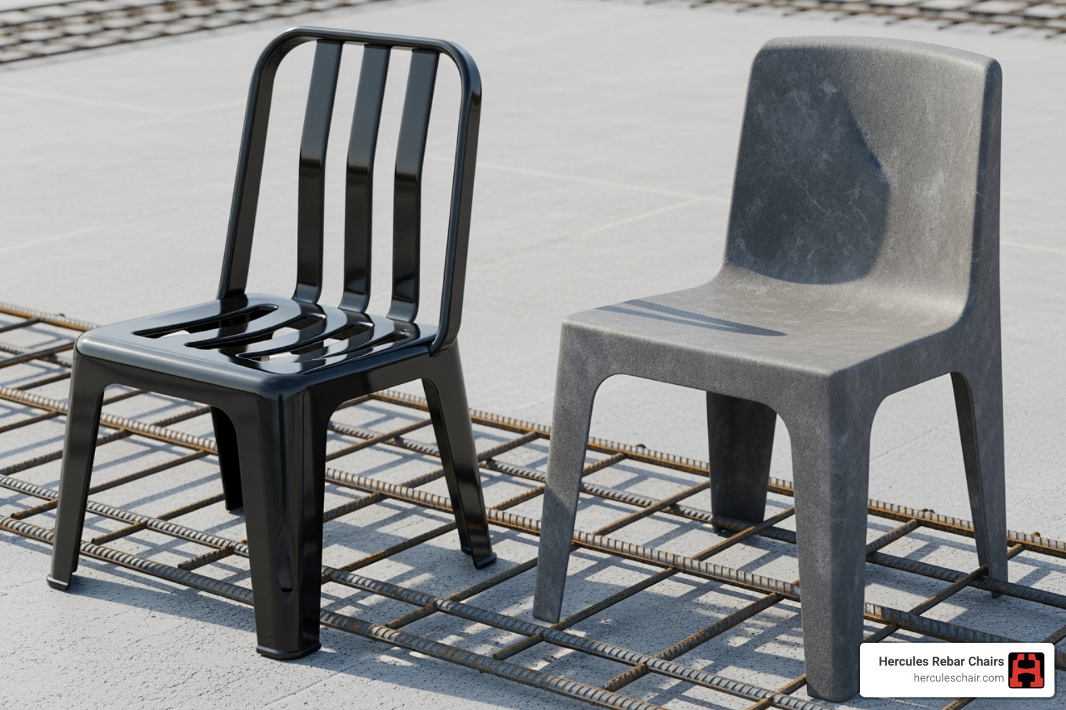 Comparison of epoxy-coated metal chairs and rust-proof plastic chairs