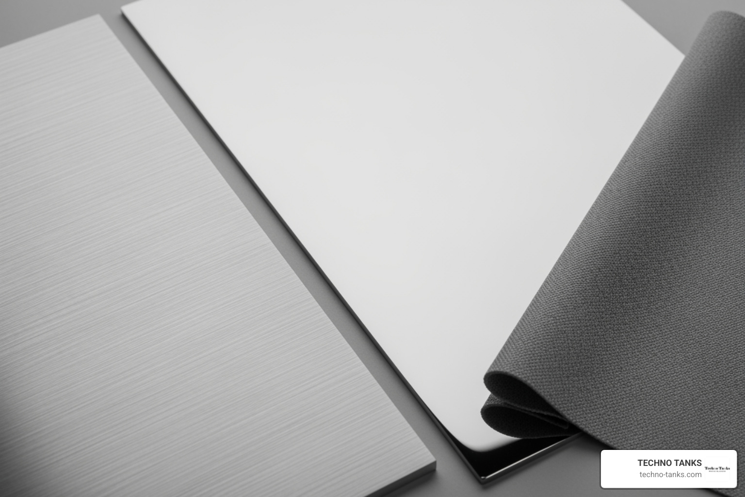 Comparison of tank material samples showing aluminum, steel, and TPU fabric Comparison of tank material samples showing aluminum, steel, and TPU fabric