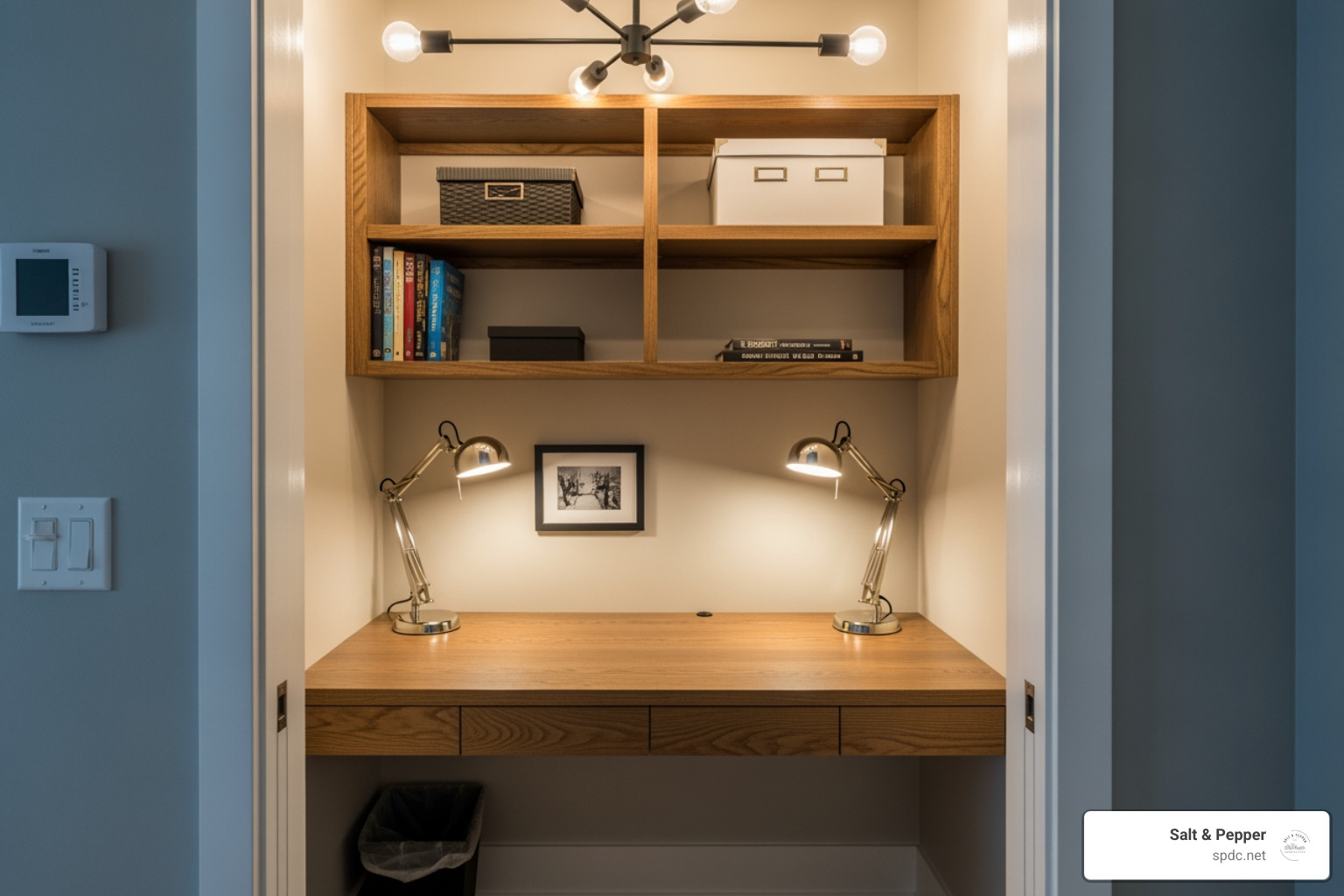 closet to office transformation built in desk shelves closet to office transformation built in desk shelves
