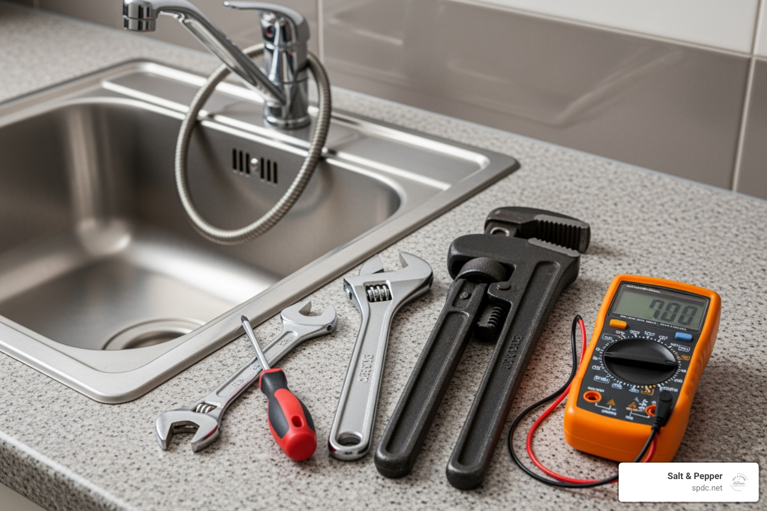 Comparison of DIY tools like a wrench and screwdriver versus professional plumbing equipment Comparison of DIY tools like a wrench and screwdriver versus professional plumbing equipment