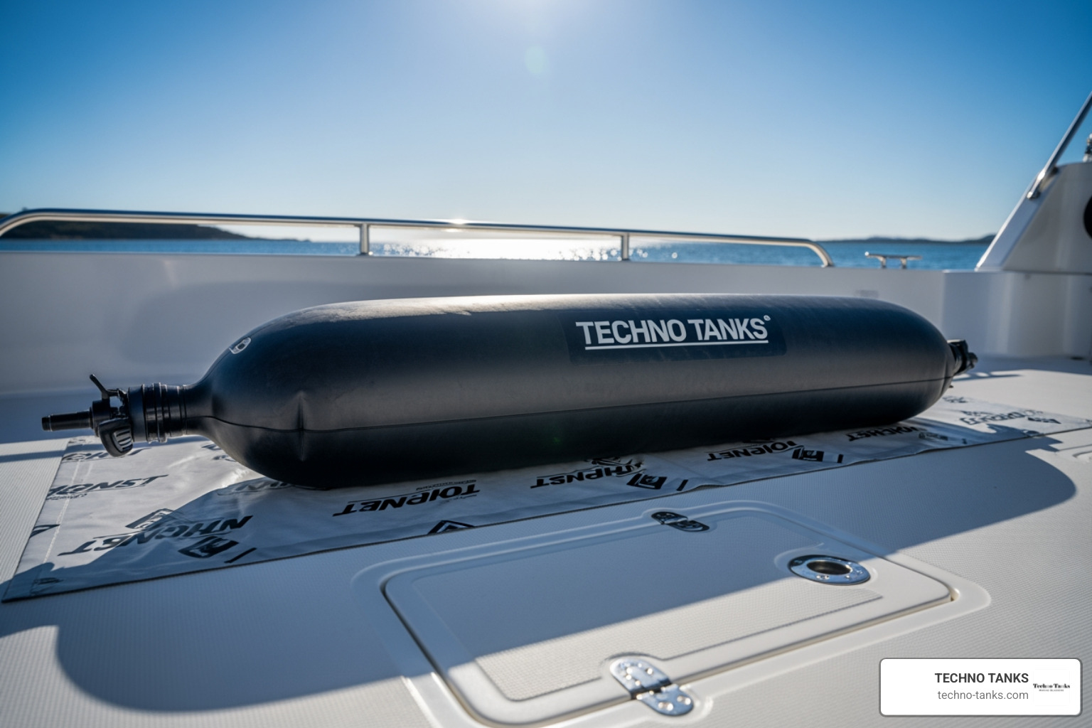 fuel bladder on prepared deck with underliner fuel bladder on prepared deck with underliner