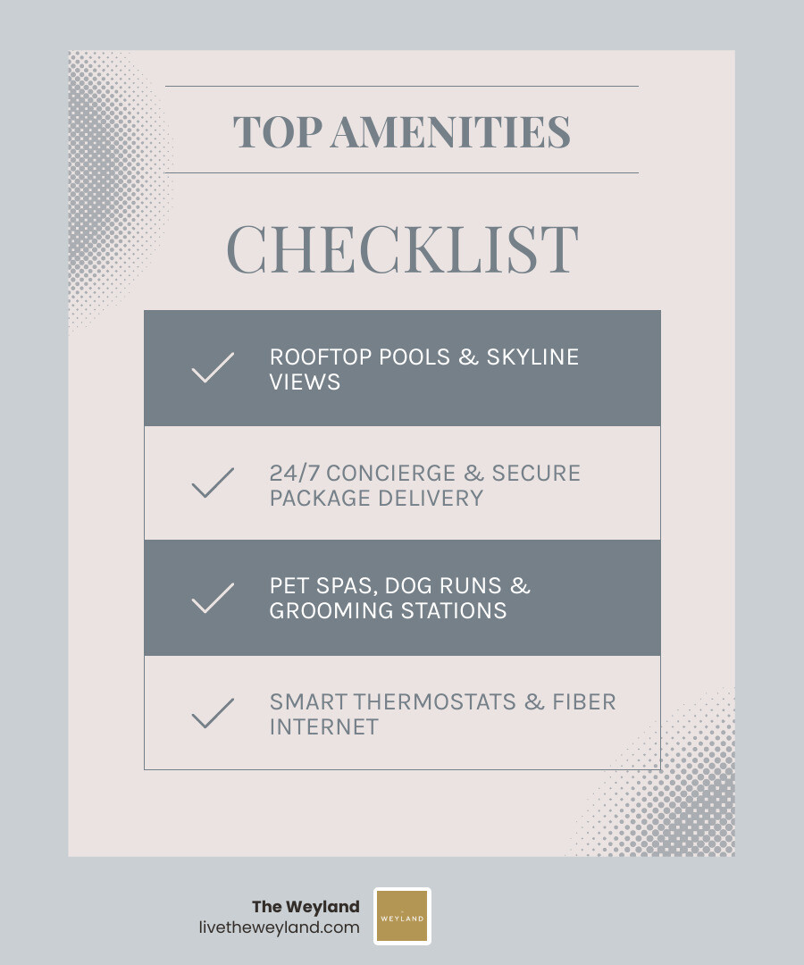 Top 10 most desired luxury amenities in Chicago upscale apartment living infographic infographic Top 10 most desired luxury amenities in Chicago upscale apartment living infographic infographic