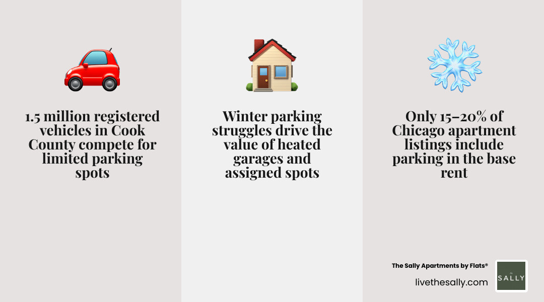 5 steps to find Chicago apartments with parking - types, costs, neighborhoods, amenities, lease tips infographic 5 steps to find Chicago apartments with parking - types, costs, neighborhoods, amenities, lease tips infographic