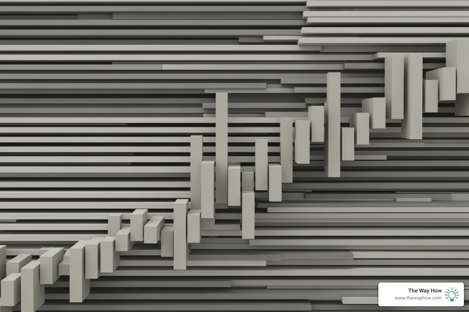 Abstract visual representing a performance waterfall chart and technical hierarchy