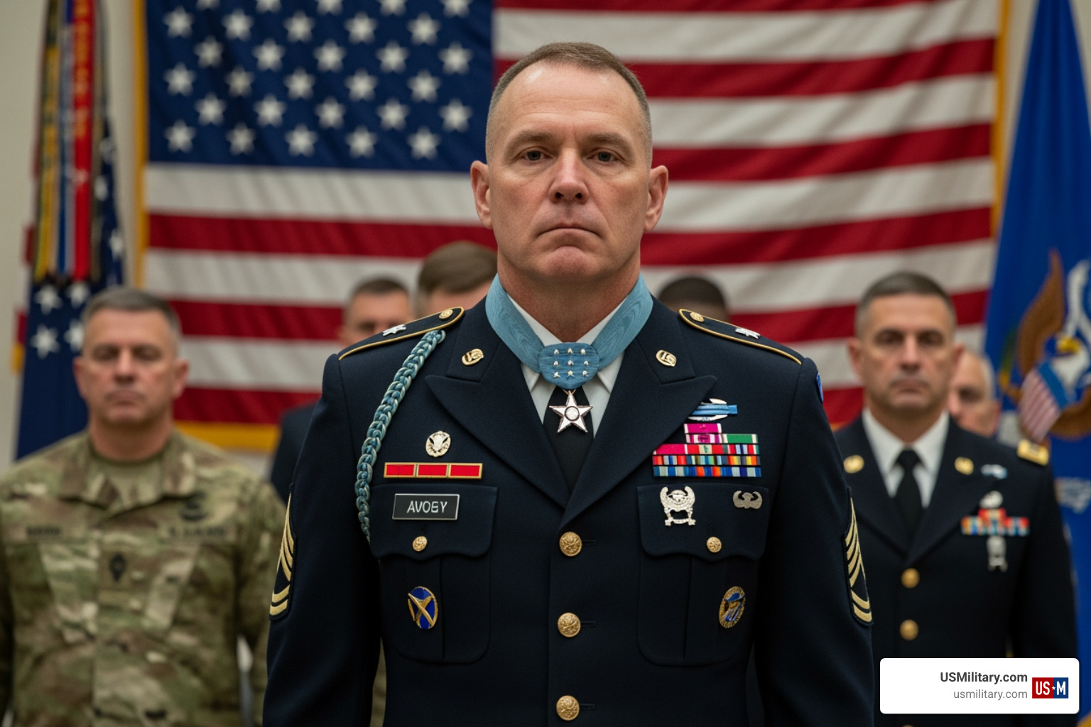 Sergeant Major Thomas Payne during his Medal of Honor ceremony