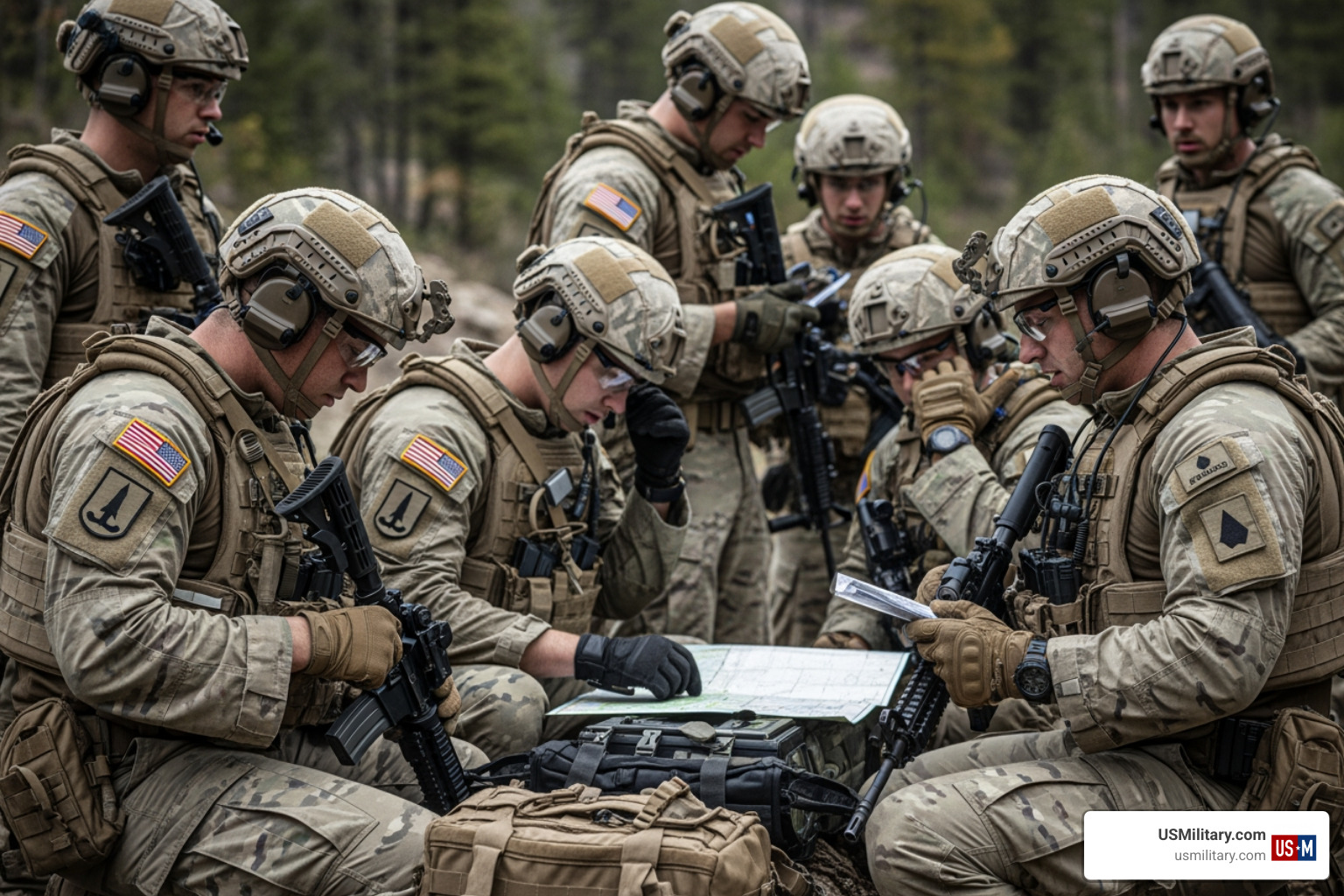 A U.S. Army Special Forces ODA team preparing for a mission
