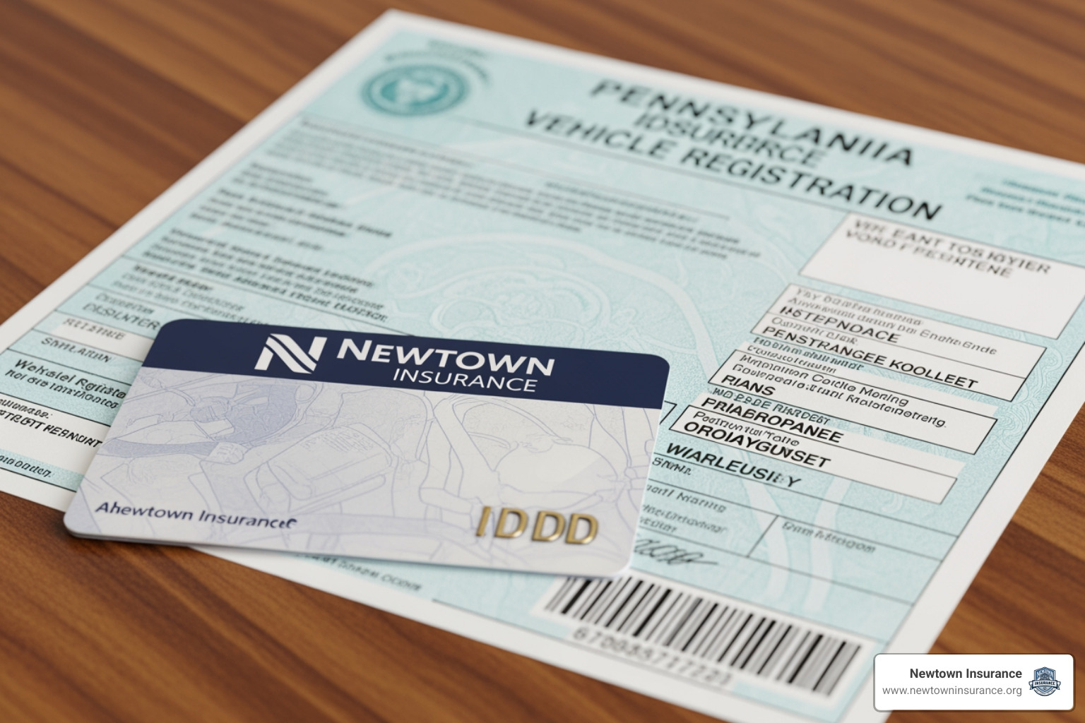 Pennsylvania insurance card and registration paperwork