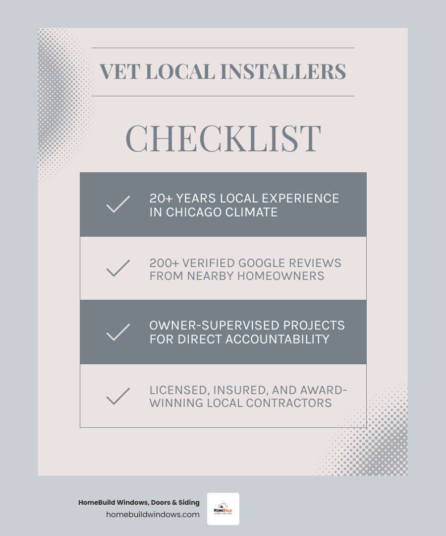 How to vet local window contractors based on credentials and local experience infographic