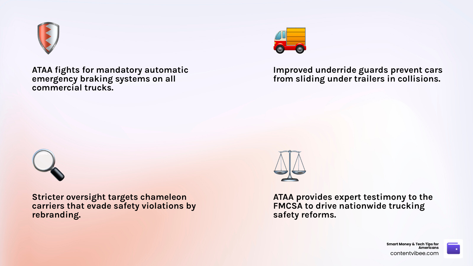Infographic showing ATAA's impact: 1,800+ members, $800M+ in results, and national safety advocacy infographic