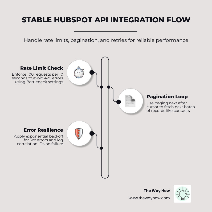 Infographic explaining the flow of request, rate limit check, and pagination infographic