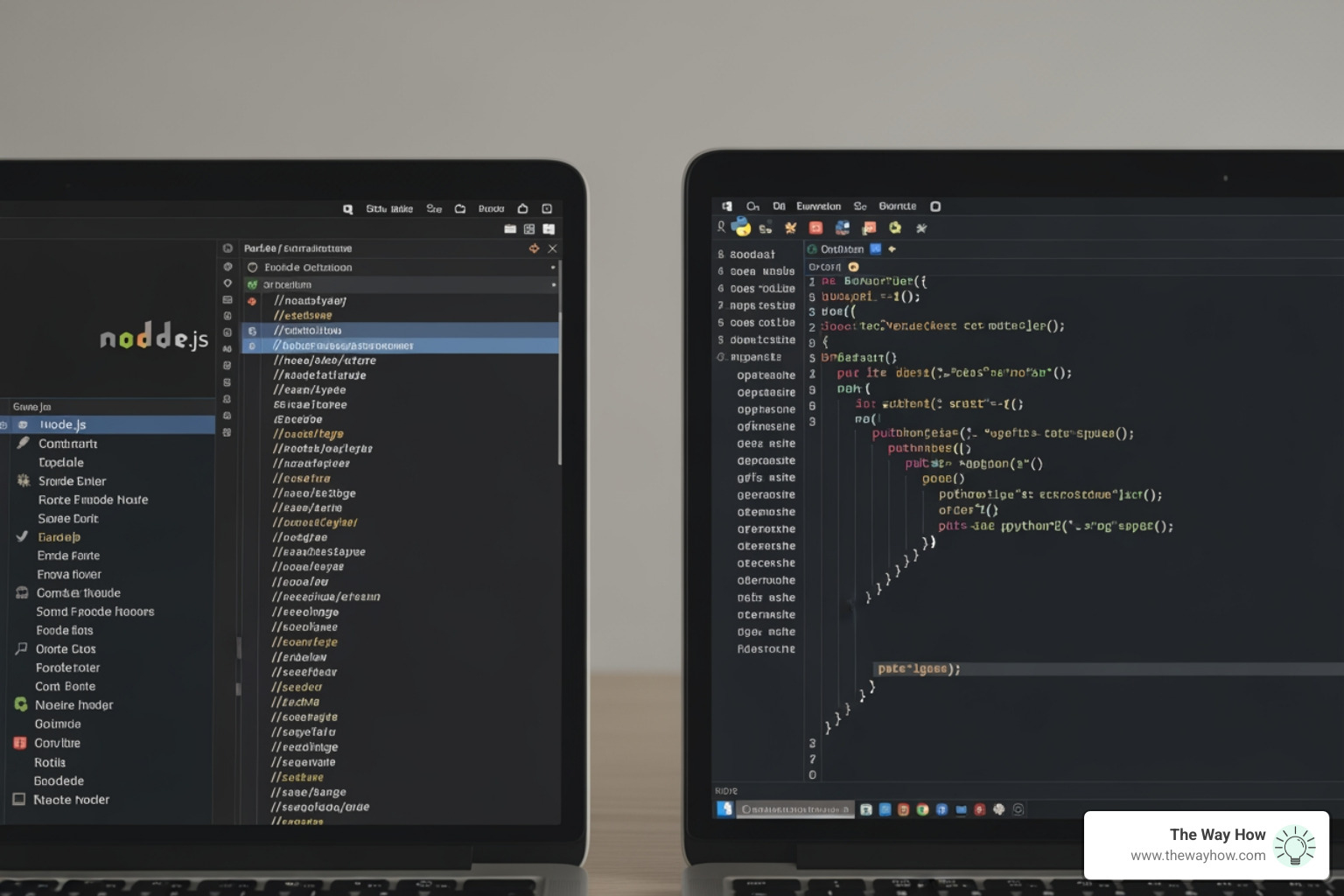 Comparison of Node.js and Python SDK setup flows