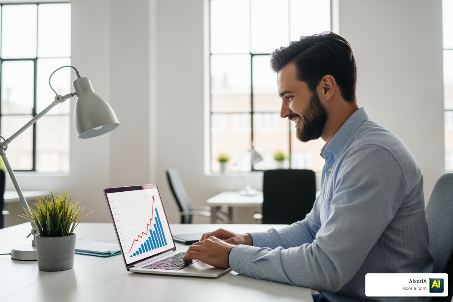 Successful business growth chart showing email marketing ROI