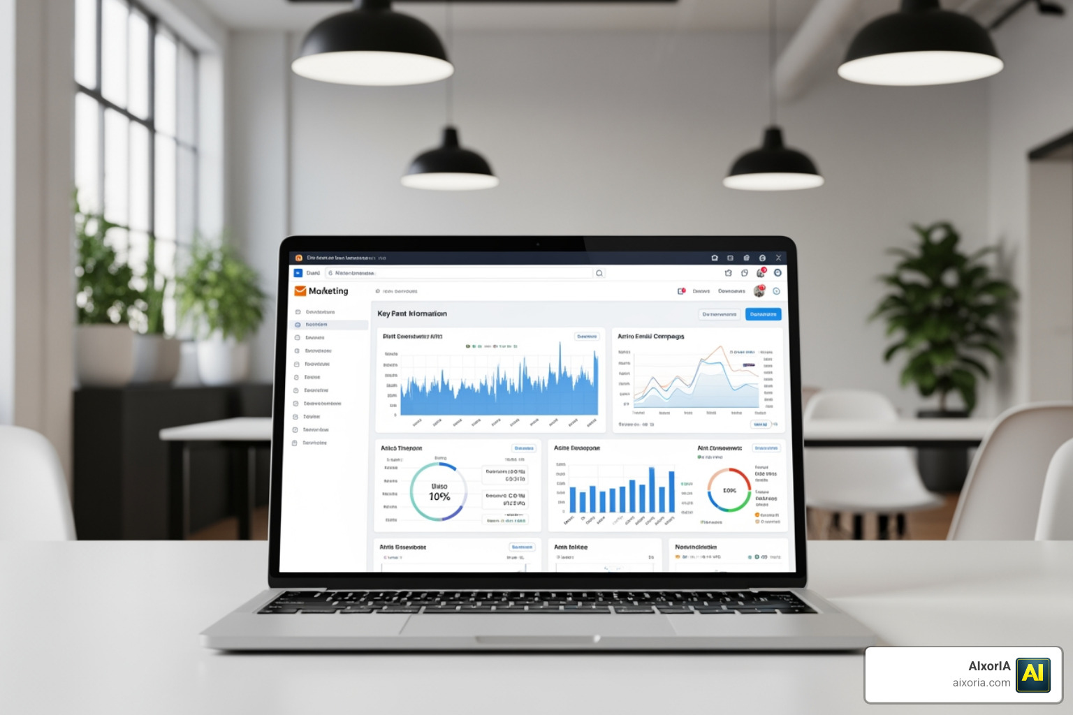 SaaS marketing dashboard with email automation metrics