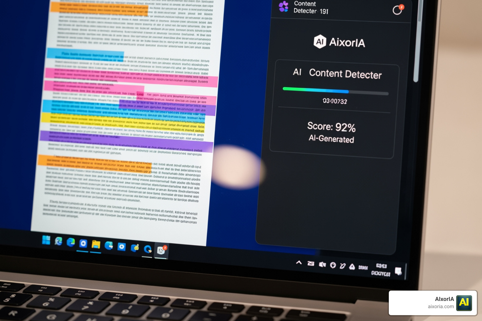 AI content detector scanning a digital document for patterns