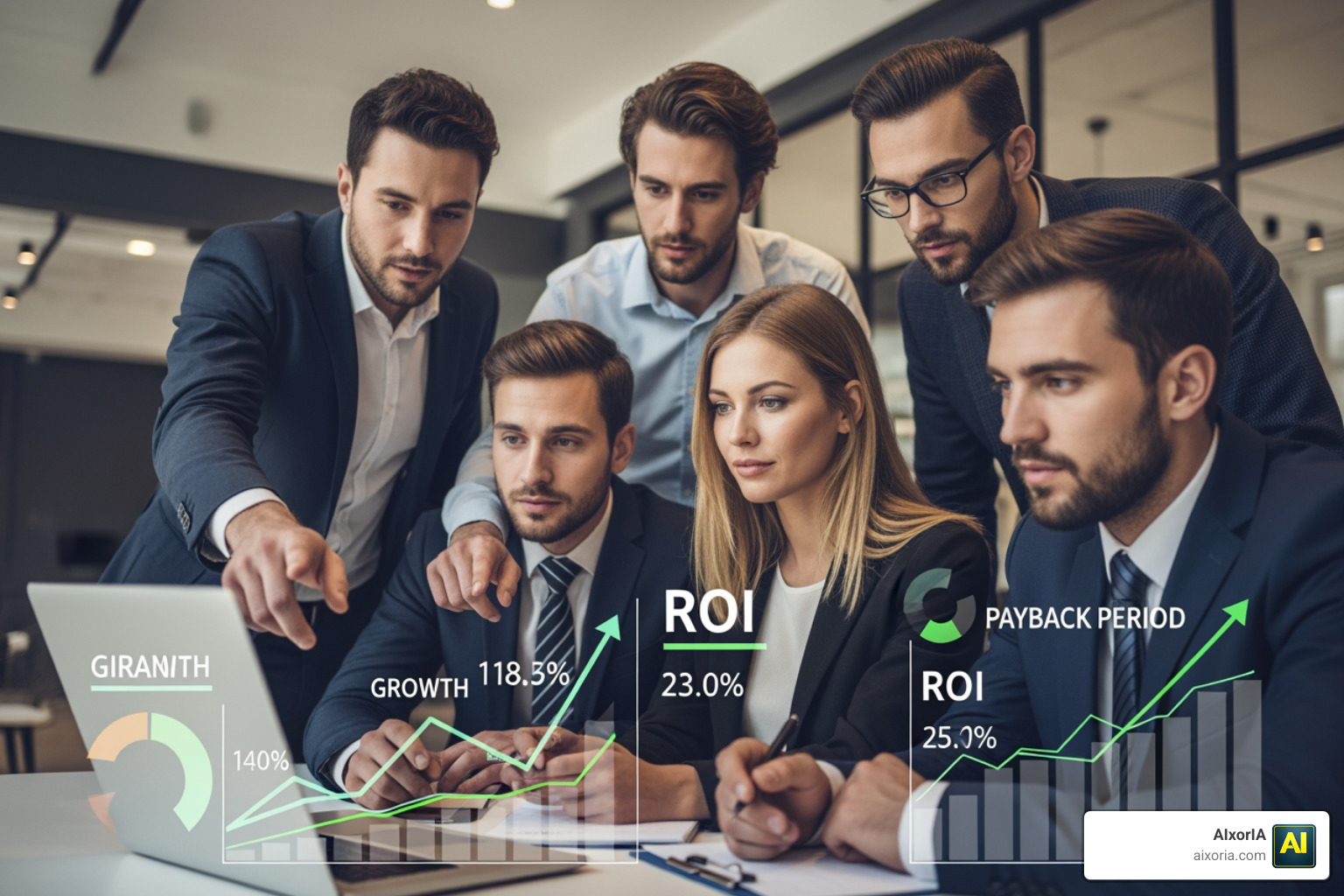 Financial growth and ROI metrics showing payback periods