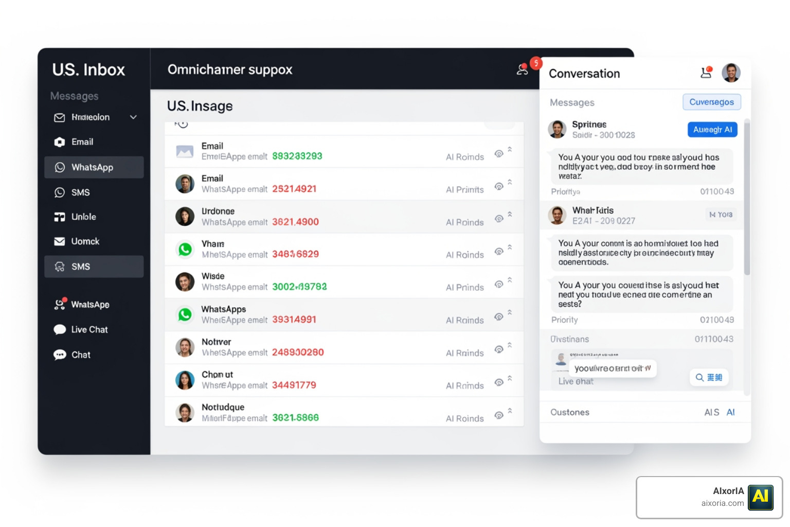 Unified customer inbox showing omnichannel AI routing