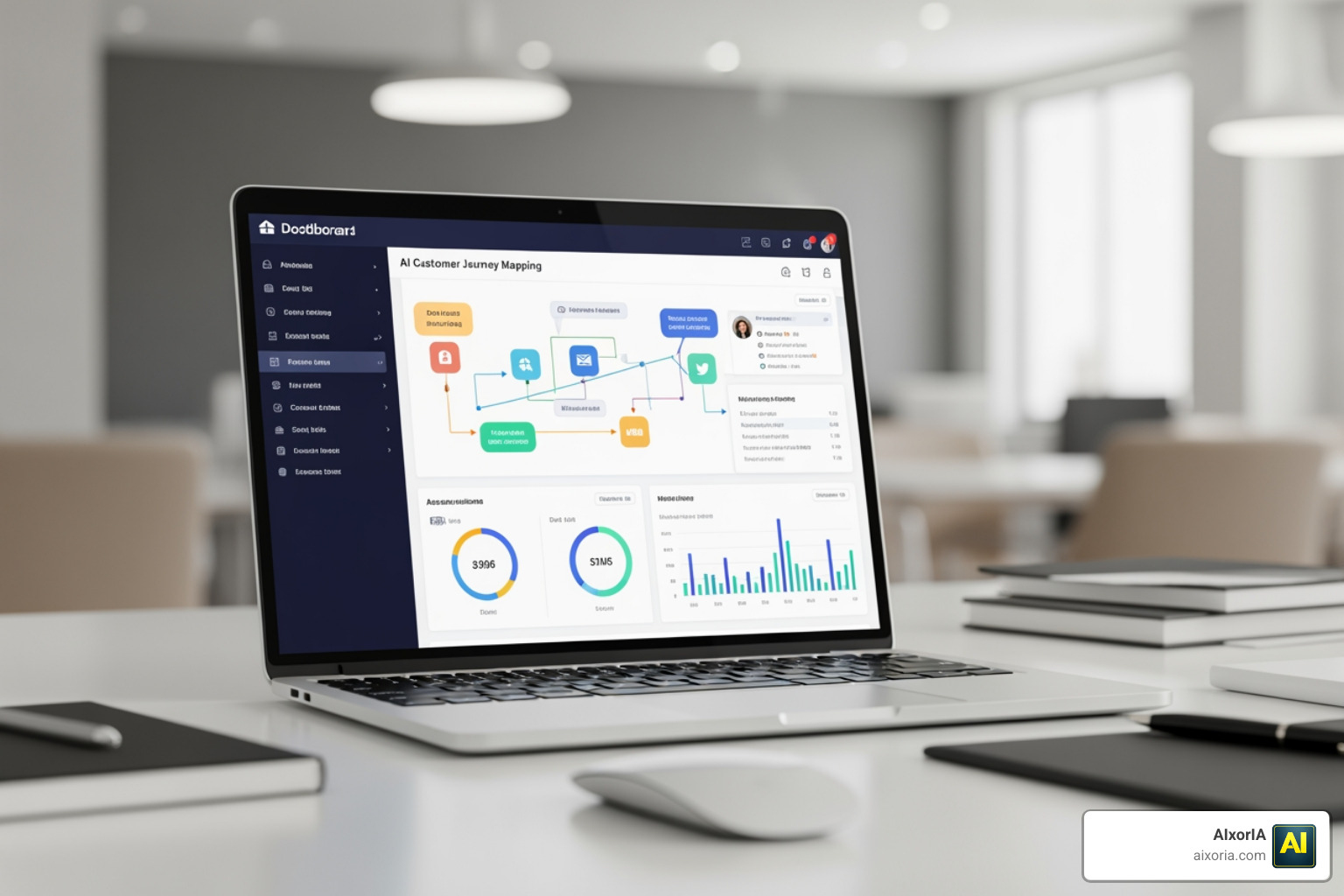 AI-driven customer journey mapping showing automated cross-channel pathways