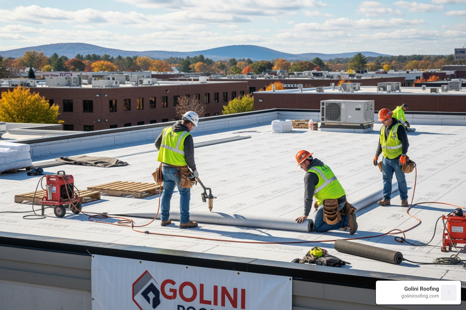 commercial flat roof installation in Burlington, MA commercial flat roof installation in Burlington, MA
