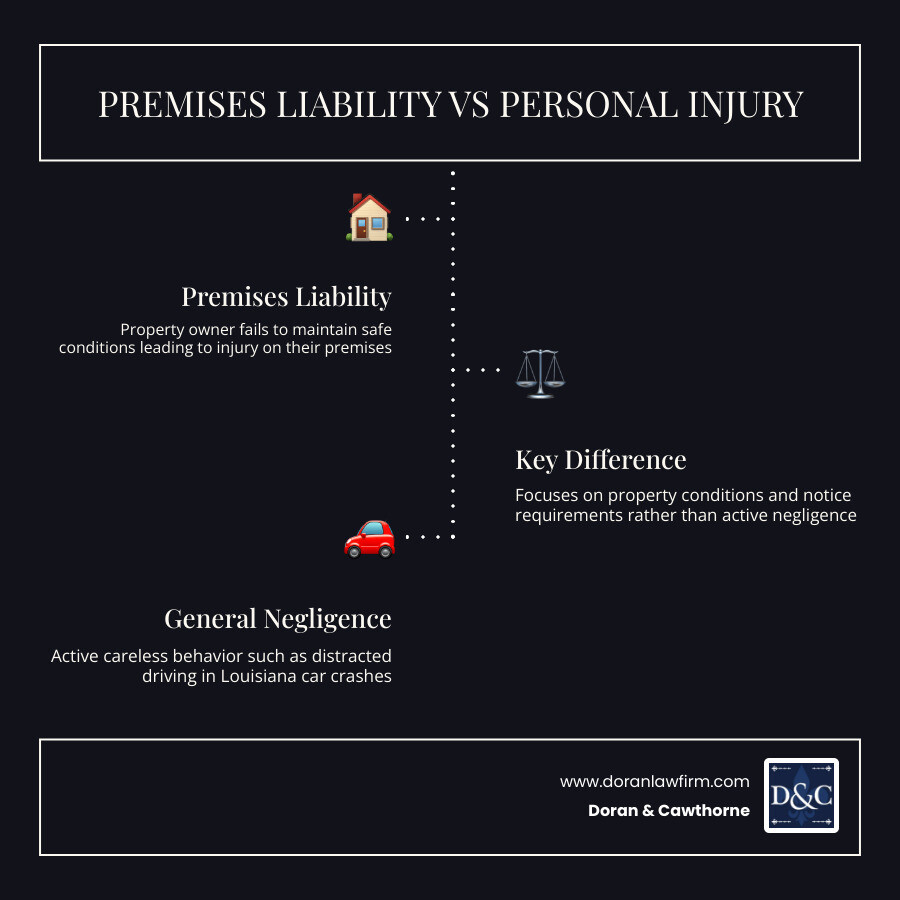 Premises liability vs personal injury infographic for Baton Rouge Louisiana infographic Premises liability vs personal injury infographic for Baton Rouge Louisiana infographic