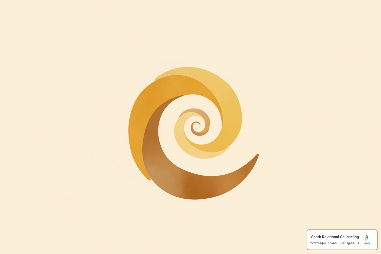 minimalist face-free abstract amber spiral representing the slow descent of burnout