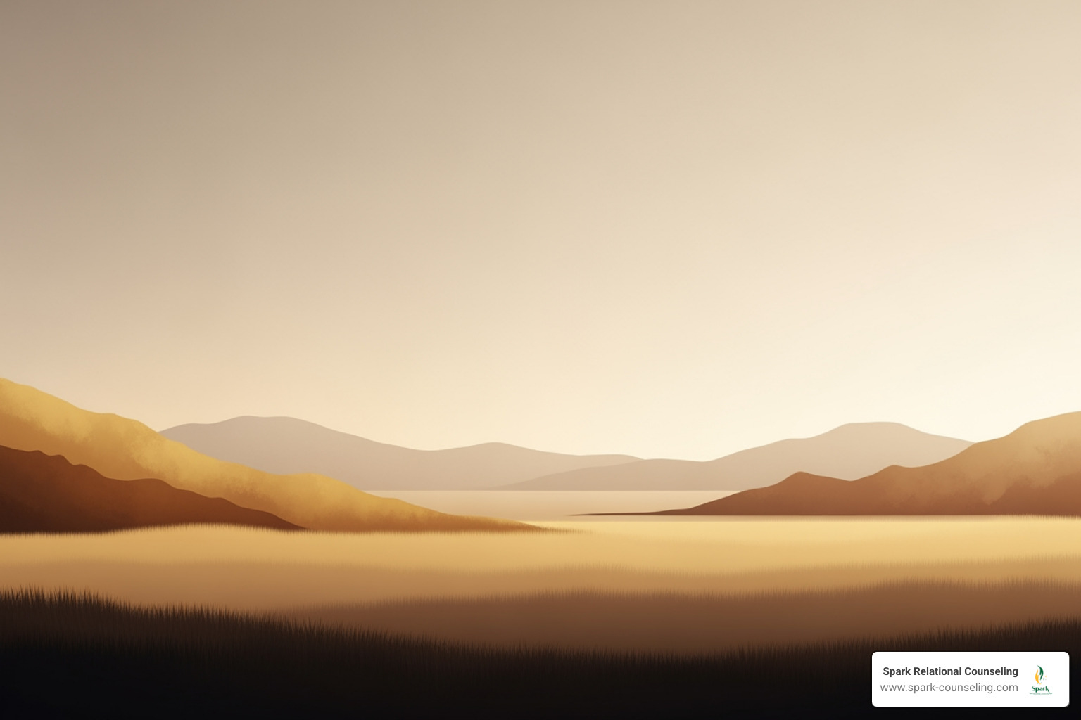 minimalist face-free abstract warm neutral landscape representing calm and balance