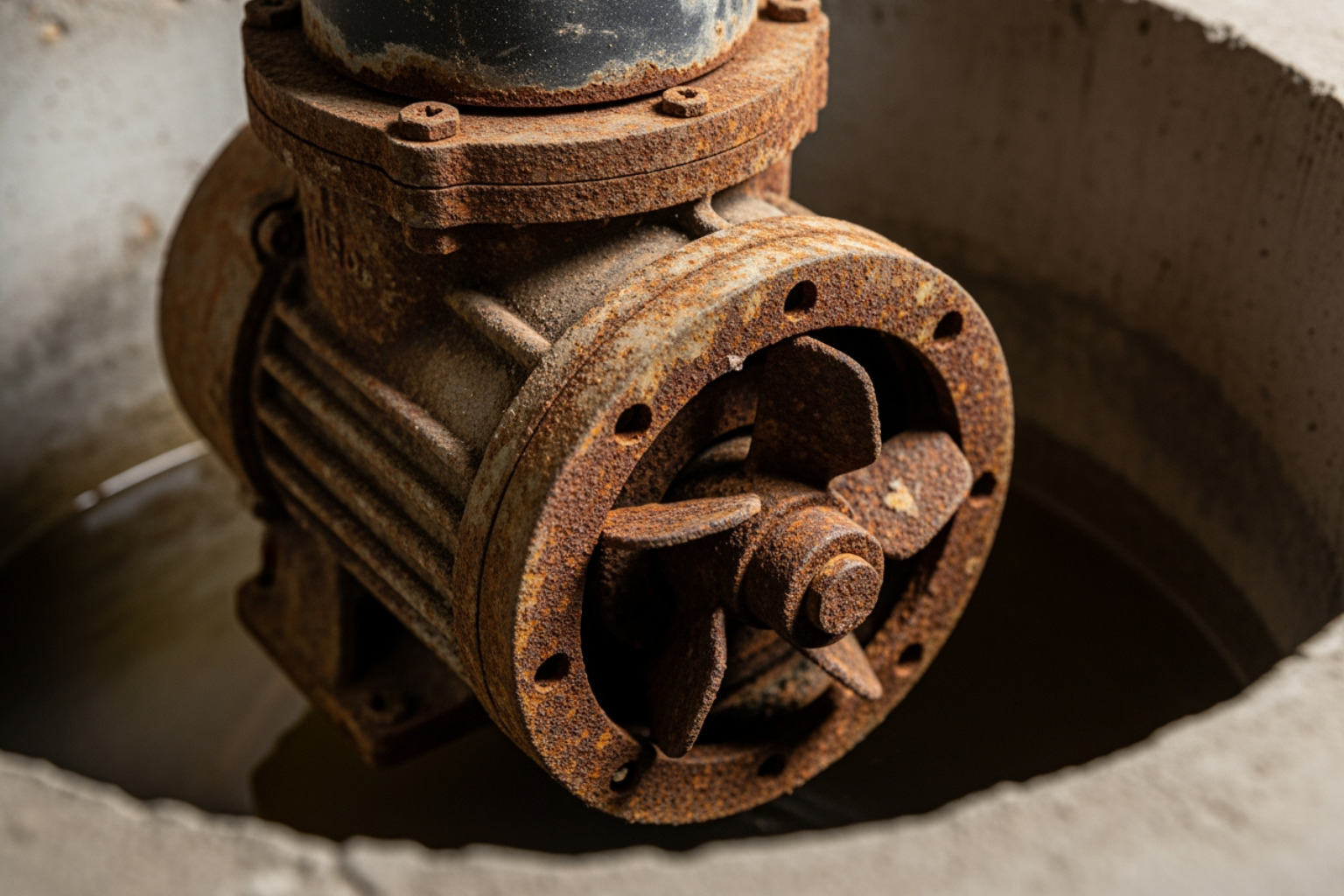 rusted sump pump in need of repair