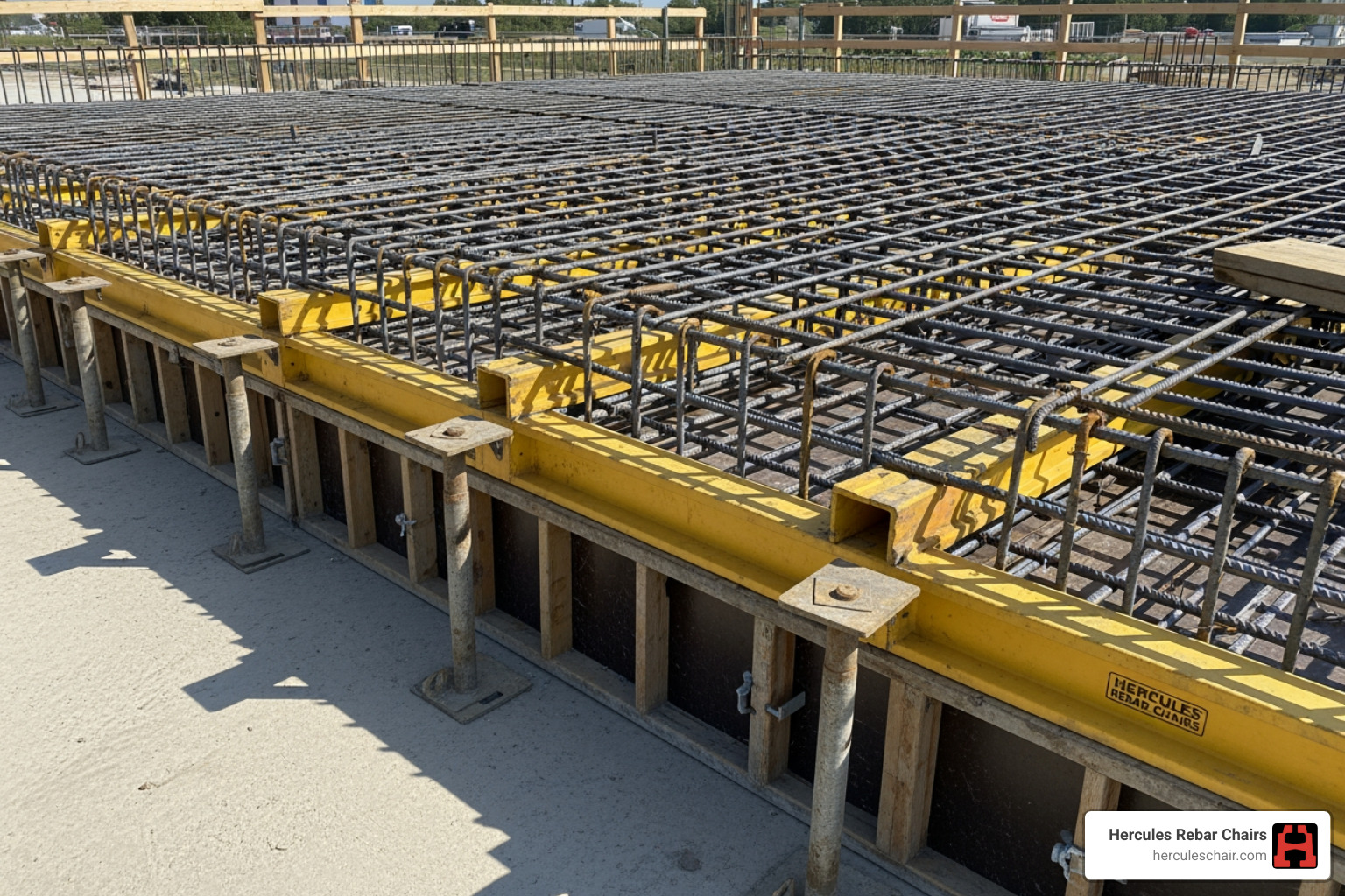 continuous slab bolsters supporting upper rebar mat
