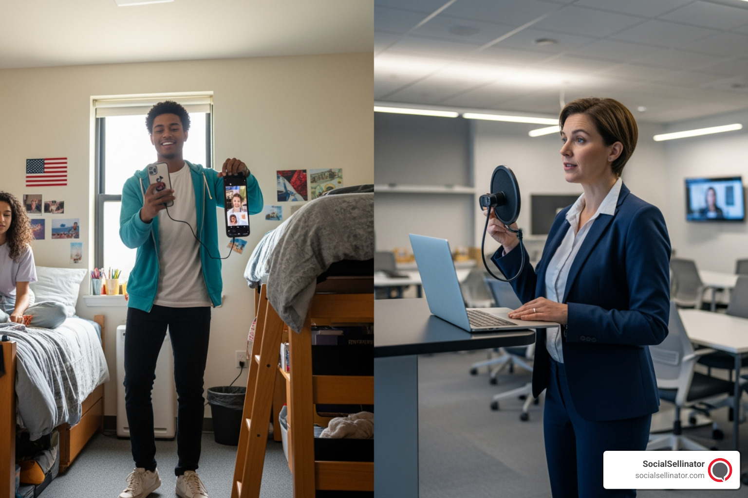 Comparison of student-focused TikTok content and professional LinkedIn thought leadership for education