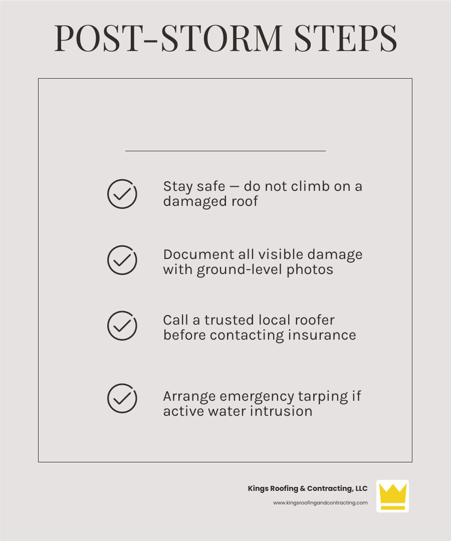 Step-by-step actions Boise homeowners must take immediately after a severe storm event infographic Step-by-step actions Boise homeowners must take immediately after a severe storm event infographic