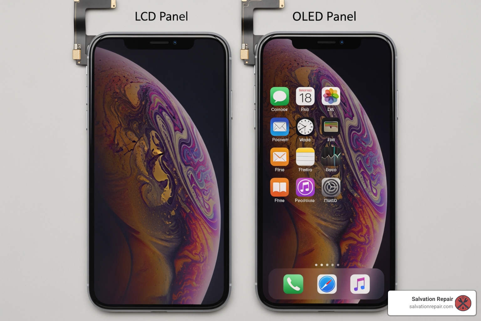iPhone XR display assemblies LCD vs OLED iPhone XR display assemblies LCD vs OLED