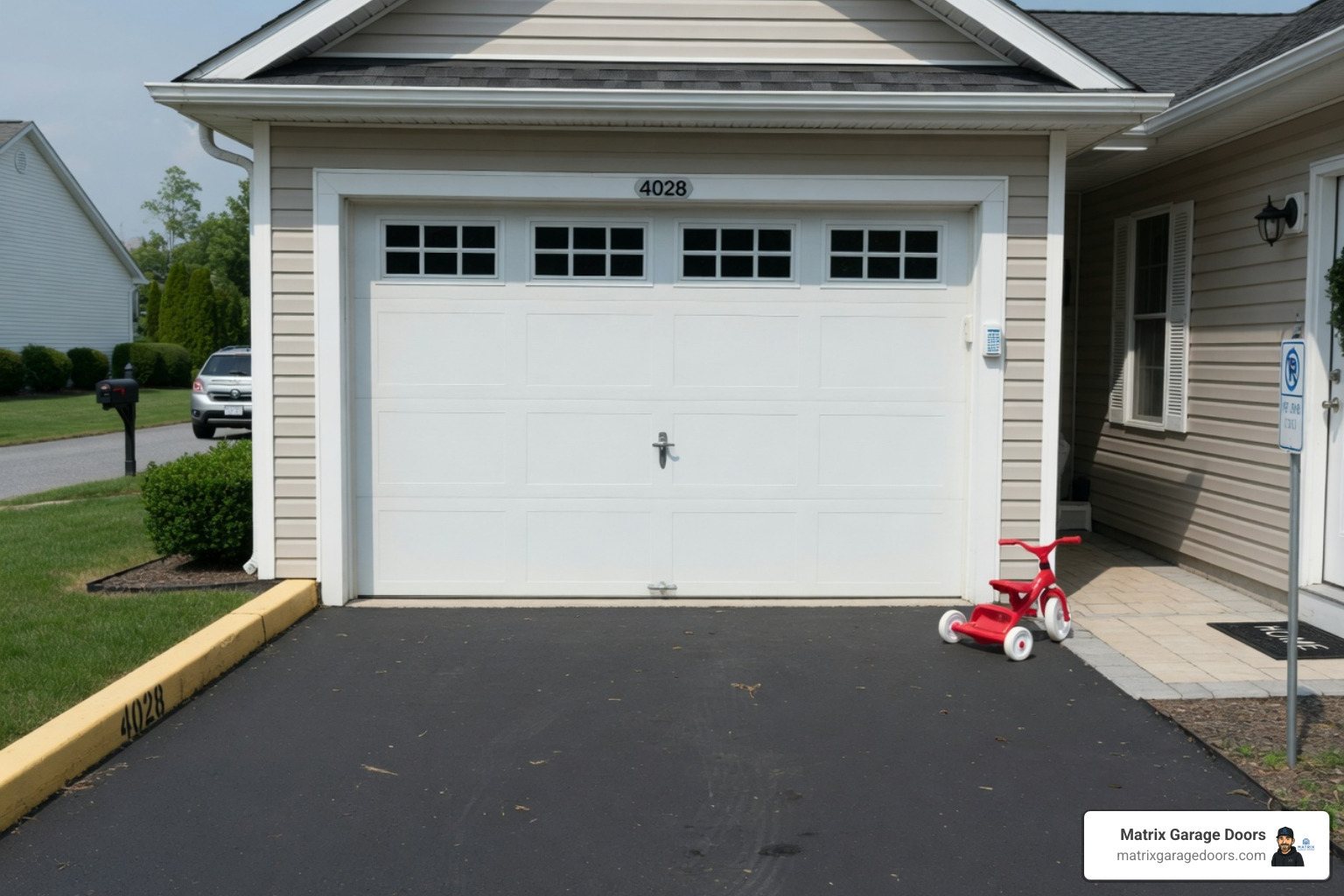 High-tension garage door springs which can be dangerous if mishandled