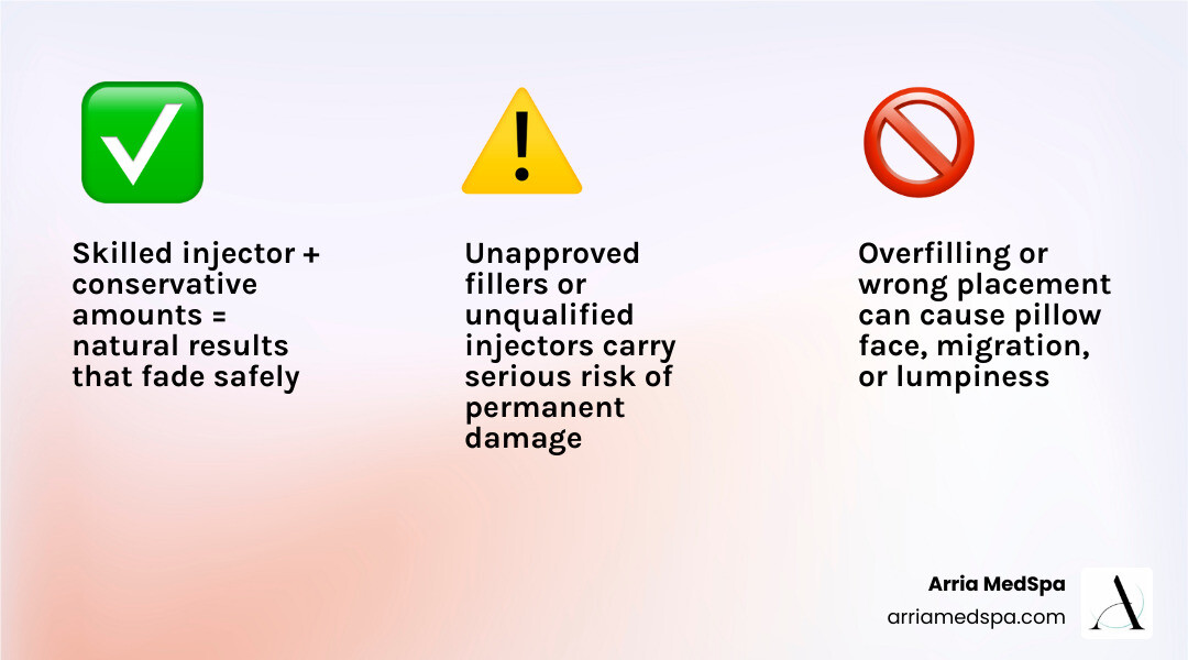 Infographic: Do Fillers Ruin Your Face — Safety, Longevity, And Risk Factors At A Glance Infographic