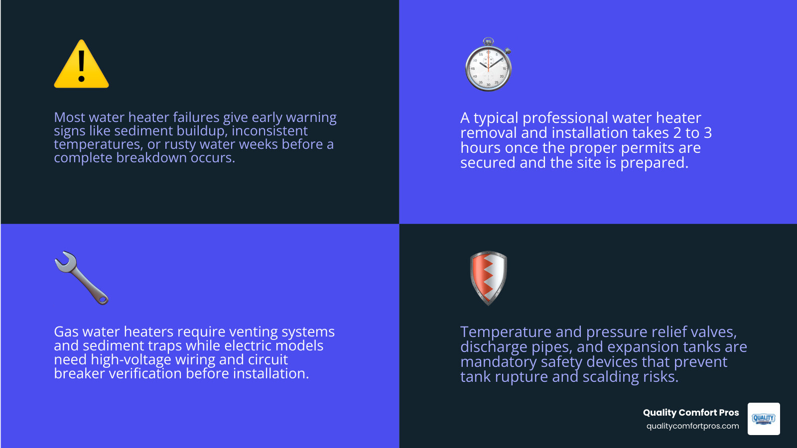 Steps involved in home water heater removal and installation process infographic infographic