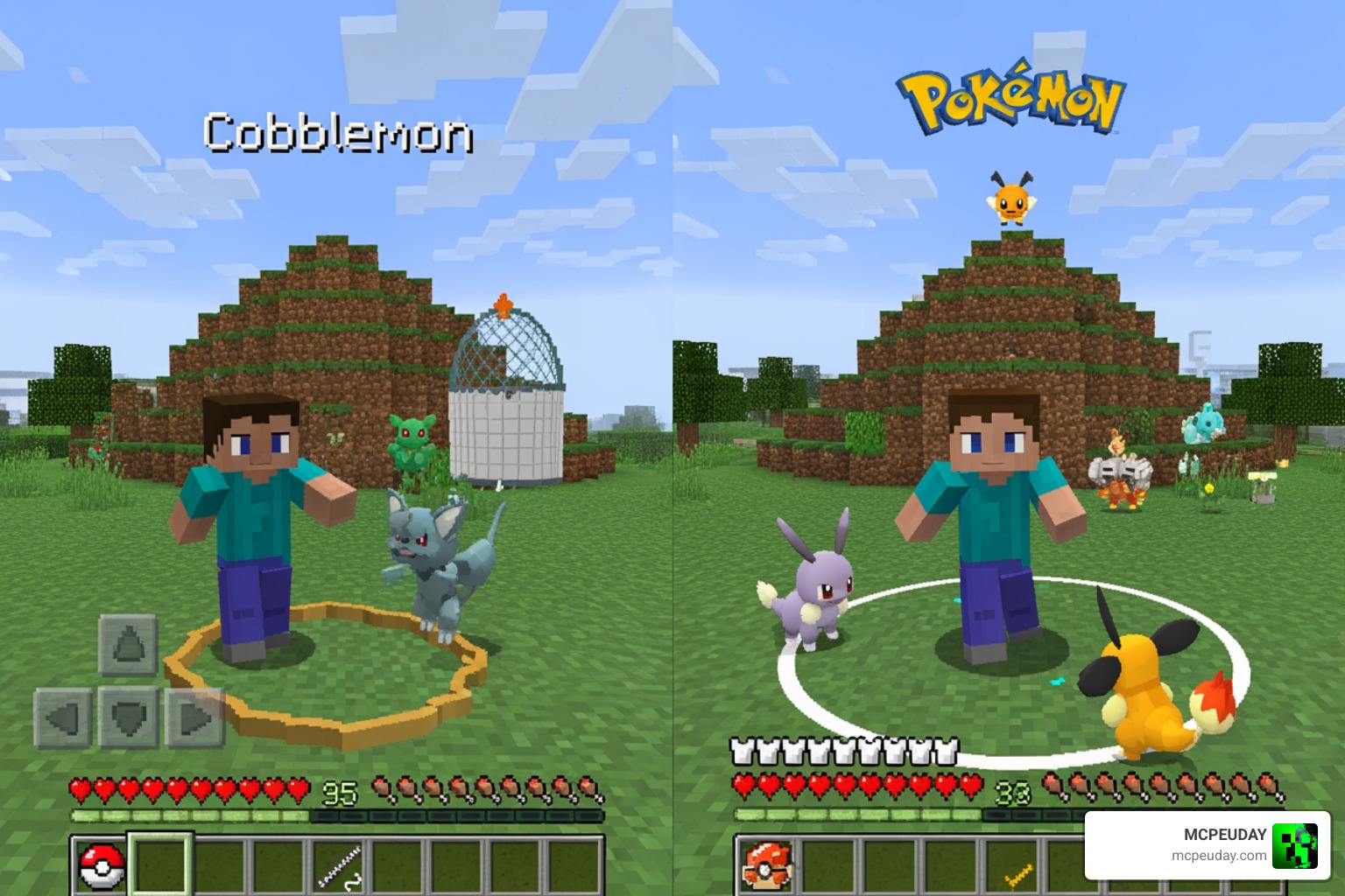 Cobblemon vs Bedrock Pokémon Addon Comparison Cobblemon vs Bedrock Pokémon Addon Comparison