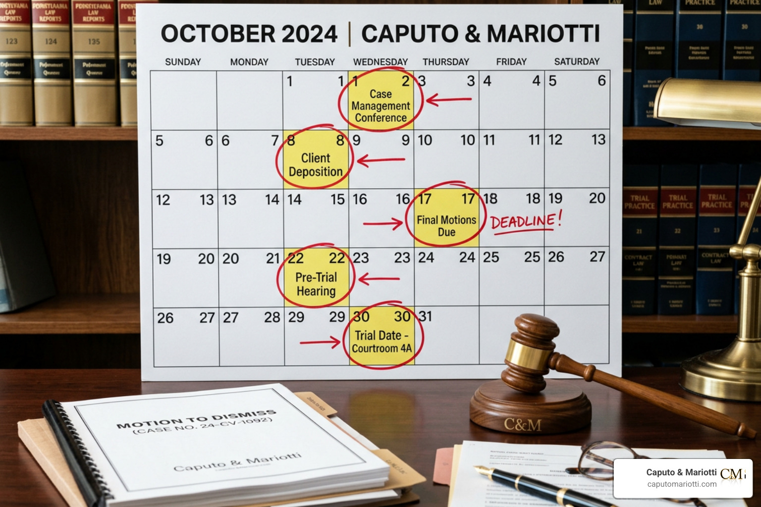 A calendar showing strict legal deadlines and statute of limitations dates in Pennsylvania A calendar showing strict legal deadlines and statute of limitations dates in Pennsylvania